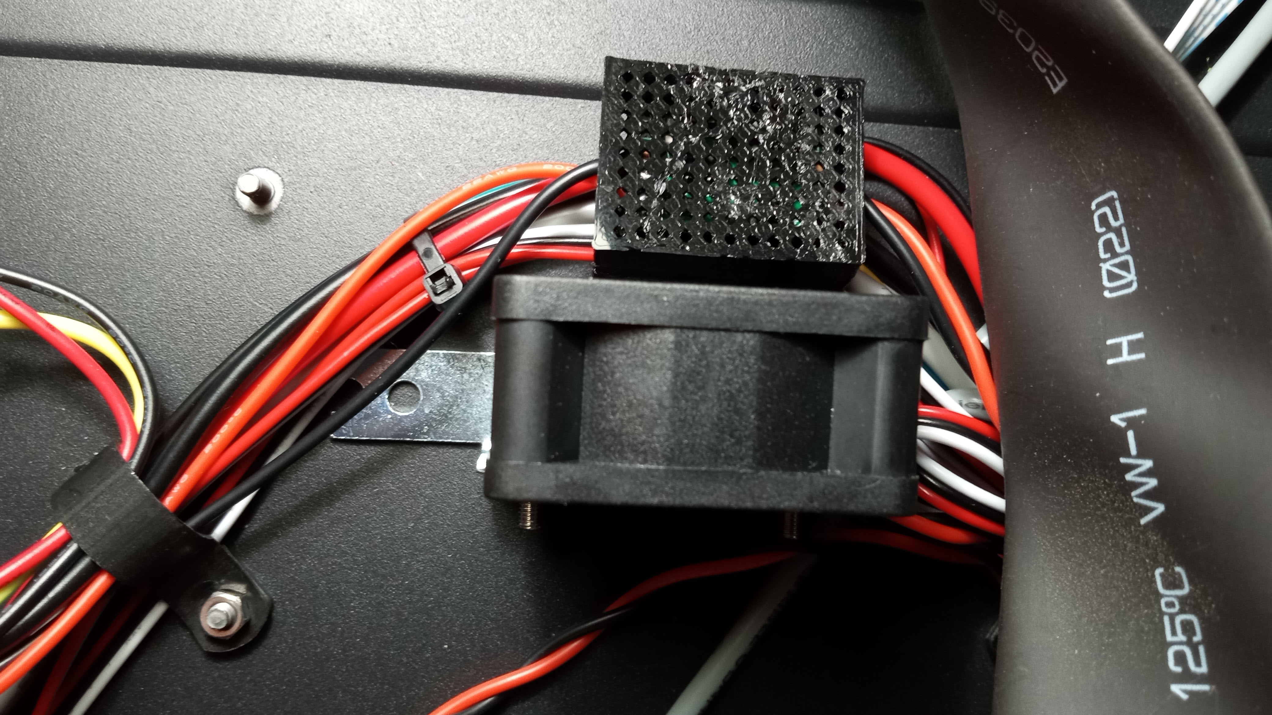Photo depicting the location of the buck converter mounted inside the Creator Pro.